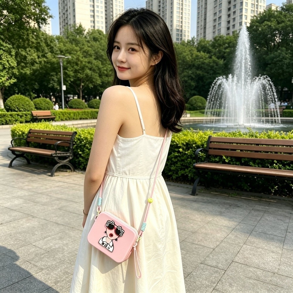 DEALSHOP Hanging Neck Bag, Silicone Anti-Lost Crossbody Bag, Simple Moistureproof Waterproof Large Capacity Mobile Phone Bag Students Use - Image 5