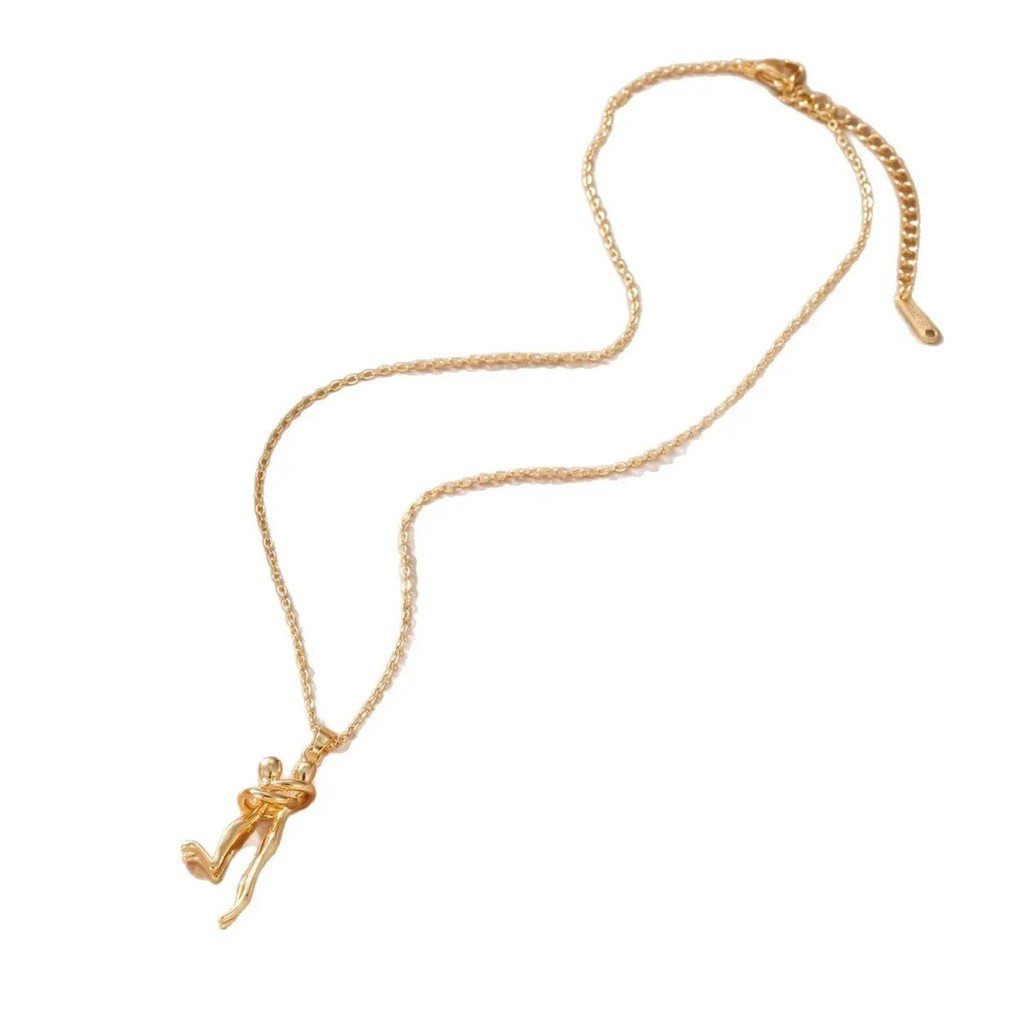 Original Couple Embrace Pendant Necklace Women's Black Fashion Copper Micro-Set Pendant Couple N FB2 - Image 5