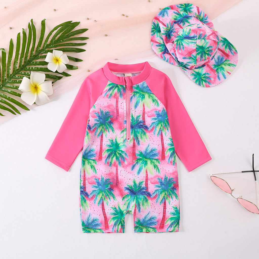 Oscarbaby Swimsuit For Kids Boy and Girls Onepiece Long Sleeve Rashguard with Swimming Cap Rushgard - Image 3