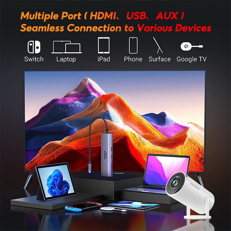 MODOFO Projector HY300 Android 11/13 4k Projectors Portable Mini Projector HD WIFI With bluetooth - Image 7