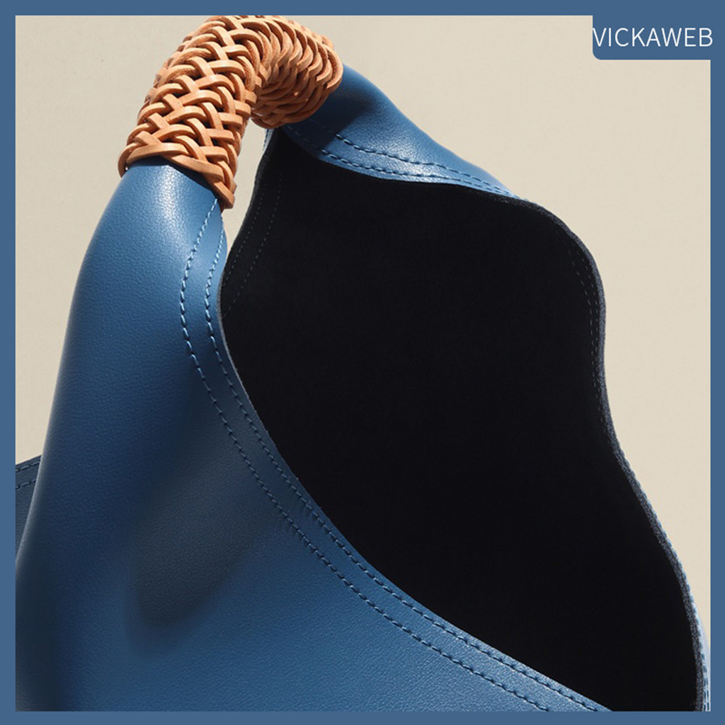 Women Shoulder Bags 100% Genuine Leather Bucket Female Fashion Solid Designer Shopper Tote Handb 7CX - Image 5
