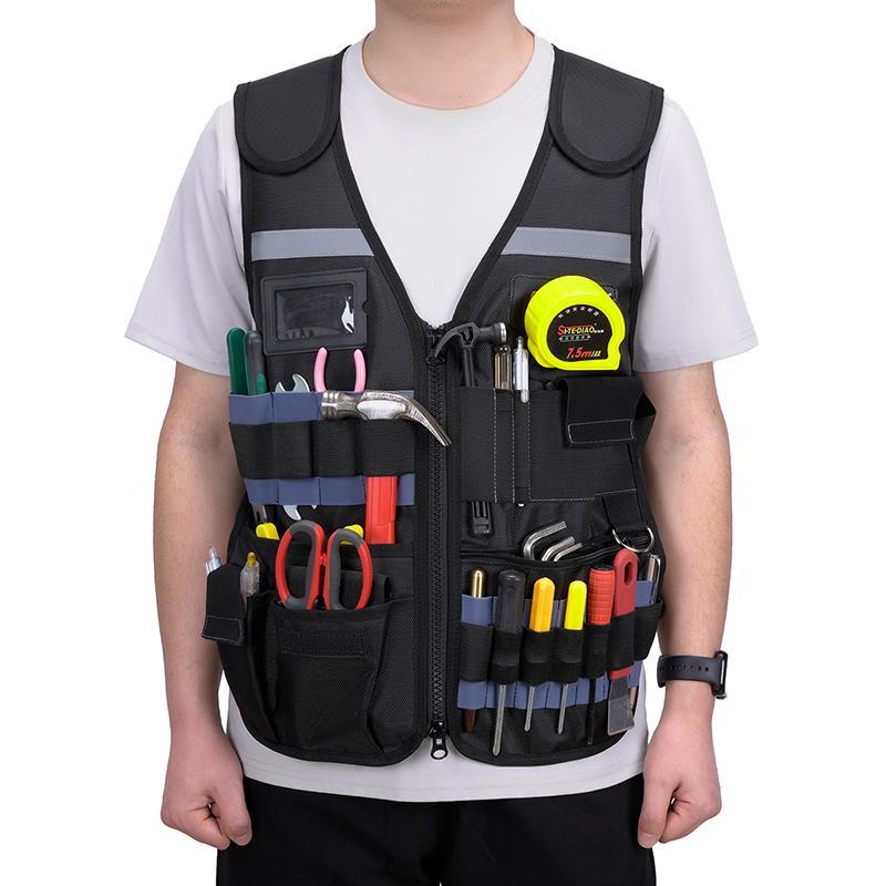 Emergency Reflective Clothes Work Vest Multifunctional Construction Site Tool Vest Mesh Electrician Construction Safety Vest - Image 4