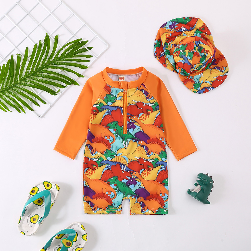 Oscarbaby Swimsuit For Kids Boy and Girls Onepiece Long Sleeve Rashguard with Swimming Cap Rushgard - Image 5