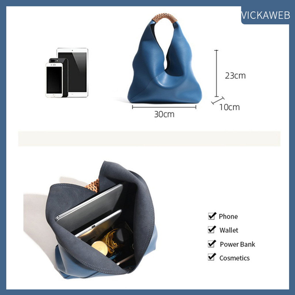 Women Shoulder Bags 100% Genuine Leather Bucket Female Fashion Solid Designer Shopper Tote Handb 7CX - Image 3