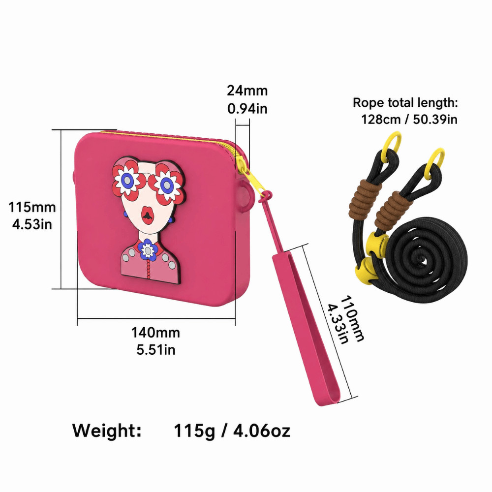 DEALSHOP Hanging Neck Bag, Silicone Anti-Lost Crossbody Bag, Simple Moistureproof Waterproof Large Capacity Mobile Phone Bag Students Use - Image 4