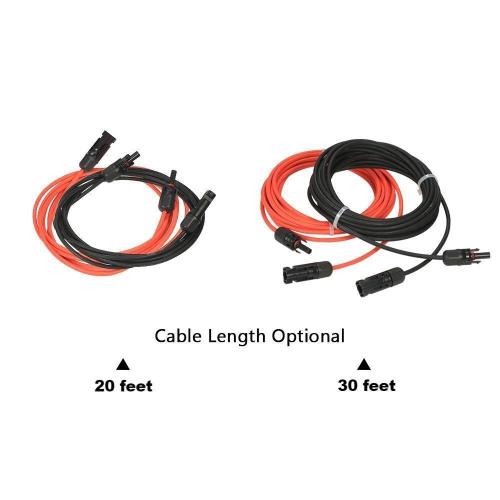 10ft 20ft 30ft 12AWG Solar Cable MC4 Male Female Connector for Solar Panel — view 3