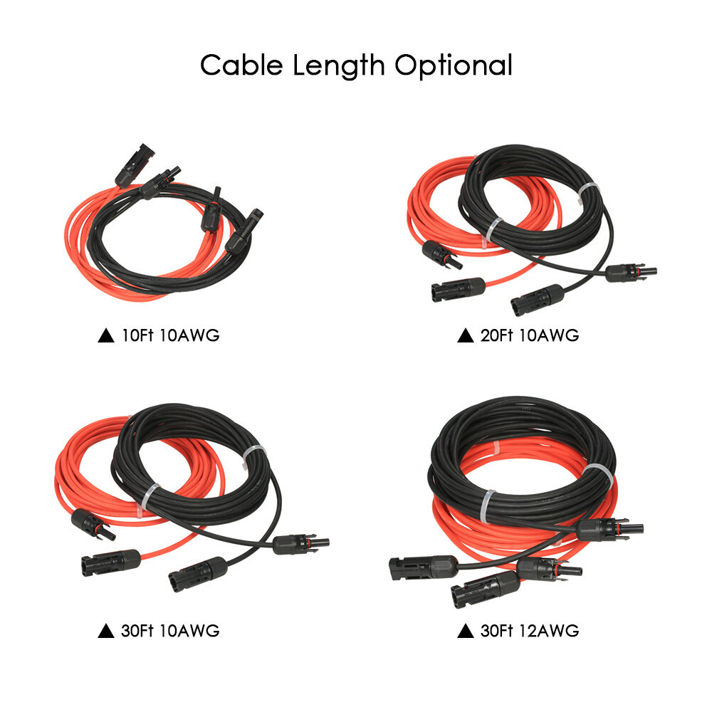Solar Panel Extension Cable 10/20/30 Feet 12AWG Wire with MC4 Female and Male Connector 6m㎡/4m㎡ — view 5