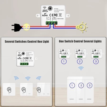 Works with Tuya US WiFi+Bluetooth smart wall switch RF433 smart touch LED light switch, smart home smart light switch smart switch — view 4