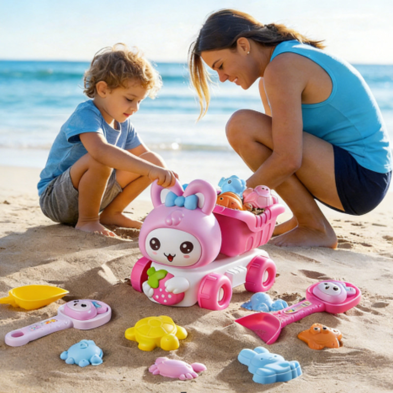 18Pcs Beach Toys Set For Children's Outdoor Toys Water Shovel Digging Sand Tool Car Beach Bucket Set - Image 3