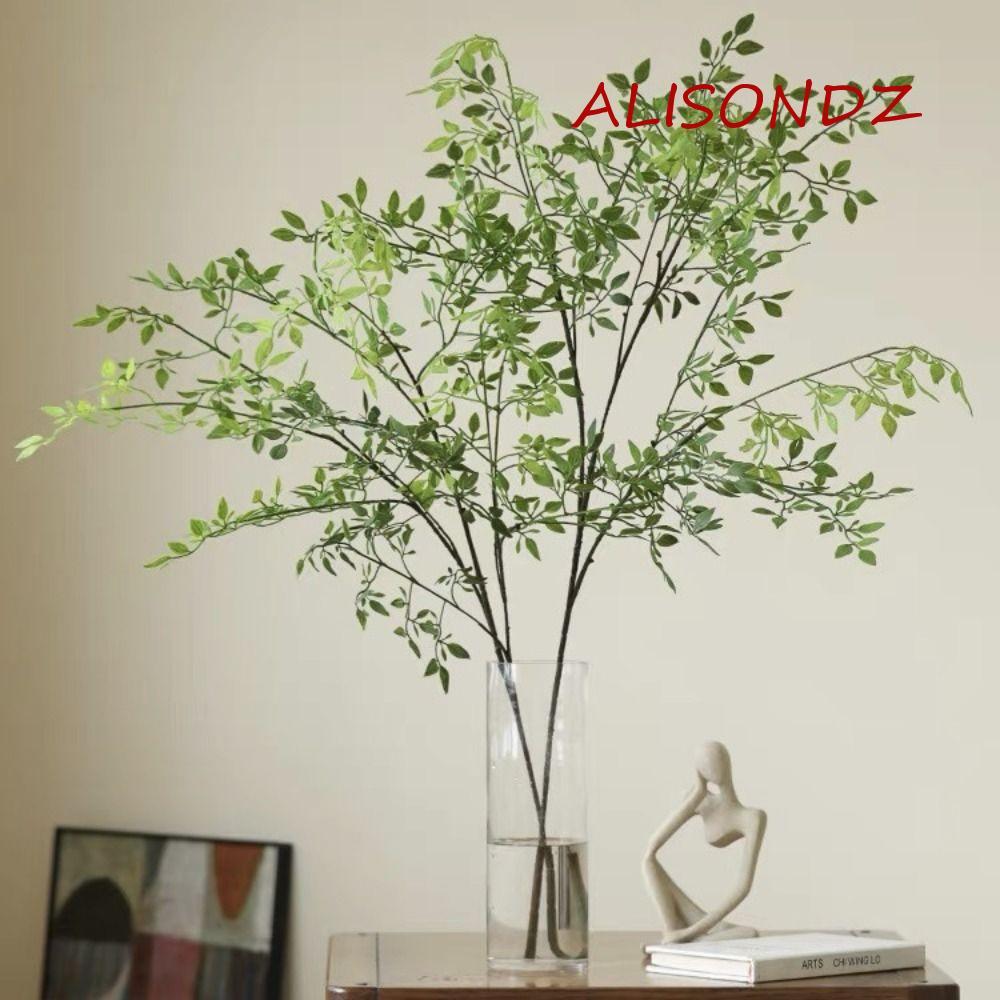 ALISONDZ Artificial Nantian Bamboo Branch, Handmade Flexible Simulation Nantian Bamboo, Floral Art Plastic 110cm Green Fake Plants Desktop Decoration
