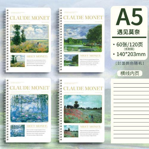 4pcs/A5 Notebook Binder Notebook Cute Pattern Notebook Coil Book Spiral Notebook Office Supplies — view 3