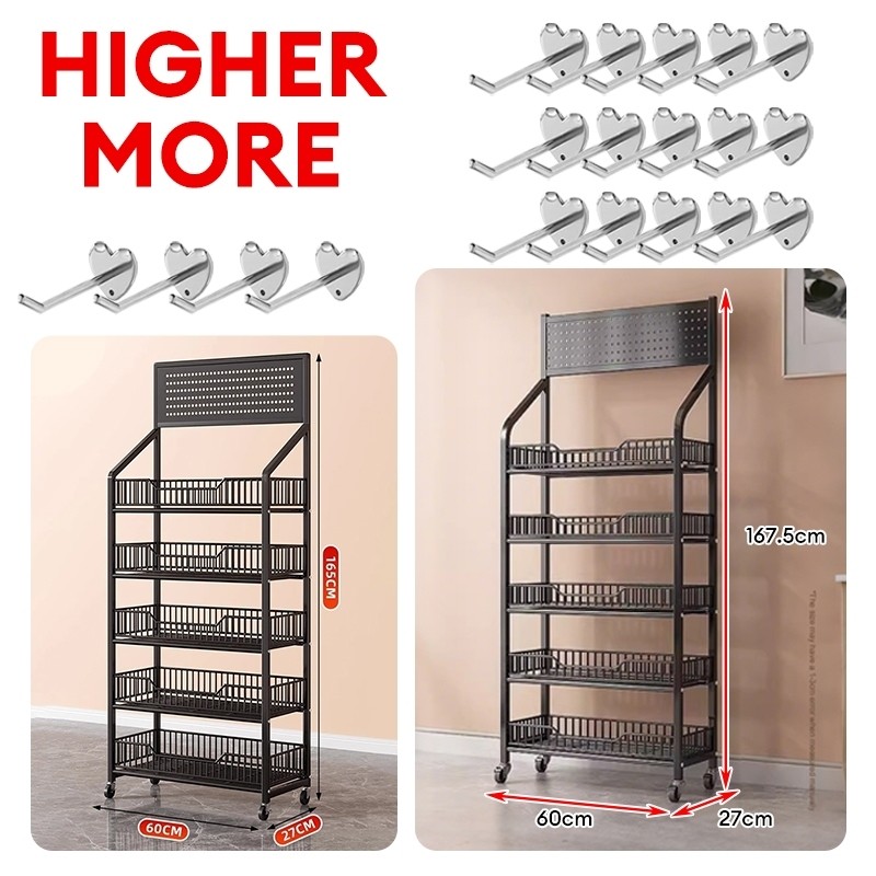 PHITO Supermarket Snack Storage Rack Shelf Grocery Rack Multifunctional Shelves — view 7