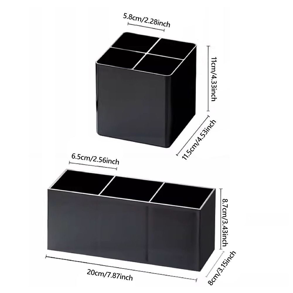 BAIHEIH Makeup Brush Holder, Black Plastic Pen Holder, Multi-functional Desktop Organizer School Office - Image 4