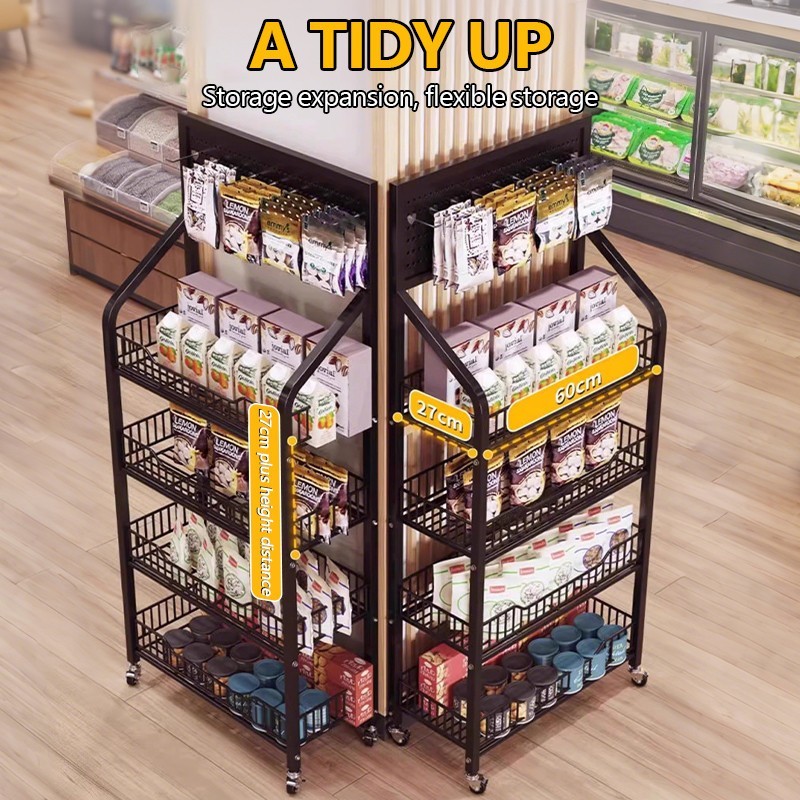 PHITO Supermarket Snack Storage Rack Shelf Grocery Rack Multifunctional Shelves — view 6