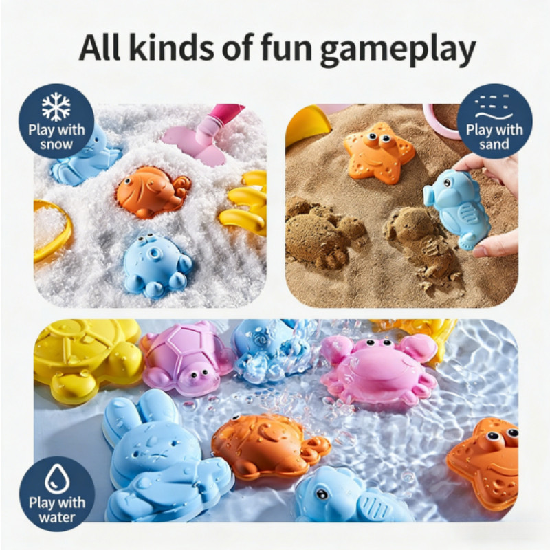 18Pcs Beach Toys Set For Children's Outdoor Toys Water Shovel Digging Sand Tool Car Beach Bucket Set - Image 4