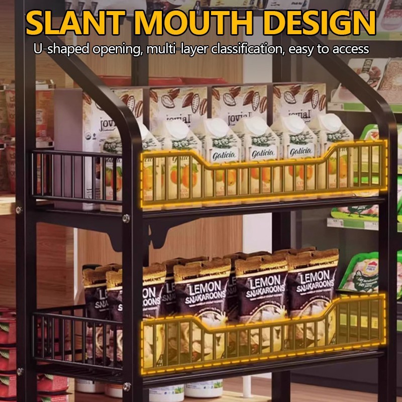 PHITO Supermarket Snack Storage Rack Shelf Grocery Rack Multifunctional Shelves — view 4