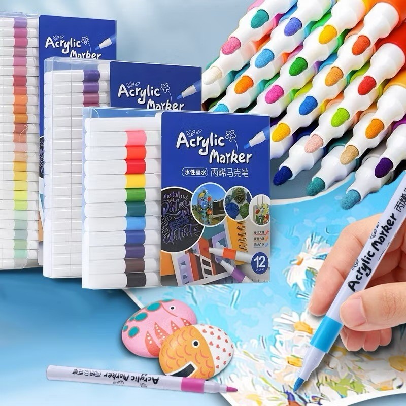 12/24/36/48/60/80 Colors Acrylic Marker Pen Set Color Marker Set Colored Pen color pen Coloring set