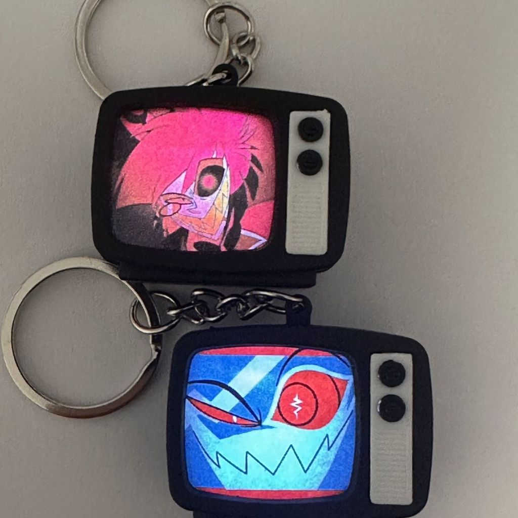 Hell Inn Alasto ala Creative Luminous Voice Mini Small TV Keychain Schoolbag Pendant - Image 4