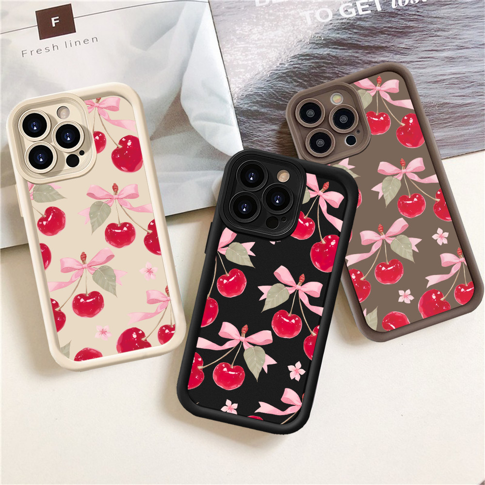 For Redmi 15 15C 14C Note 14 Pro 12C 13C Note13 12 Pro A3 10C 9C A1 9A 10A Cherry Bow Phone Case
