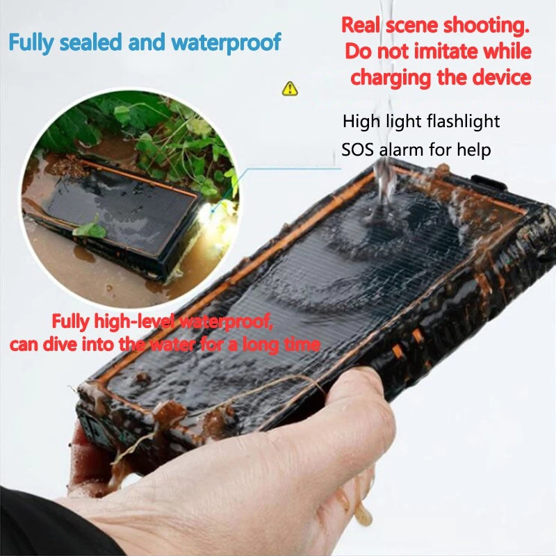 20000mAh Solar Power Bank, Waterproof Portable Charger with Fast Charging - Image 6