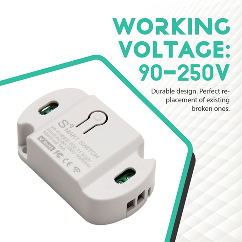 【darnellna】Tuya Wifi Smart Switch 16A Timer Wireless Light Switches Smart Home Voice Control for   Home Smart Life — view 3