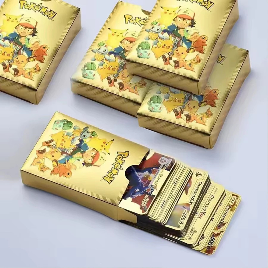 gold pokemon card packs pack BC#01  BangerCard Fun and exciting experience Ultra Rare 55 PCS Gold