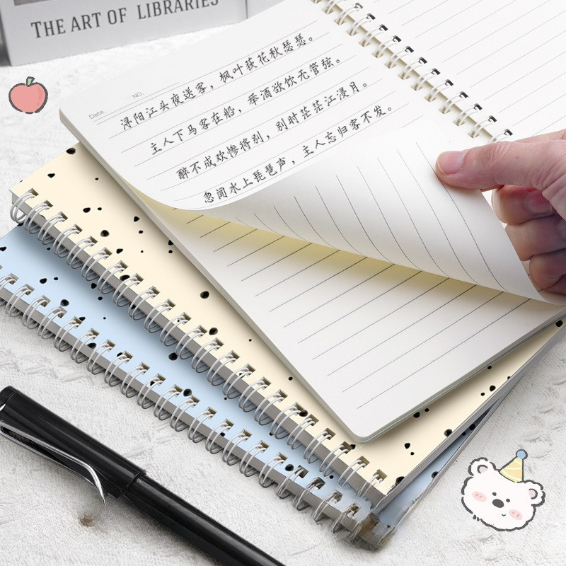 4pcs/A5 Notebook Binder Notebook Cute Pattern Notebook Coil Book Spiral Notebook Office Supplies — view 8