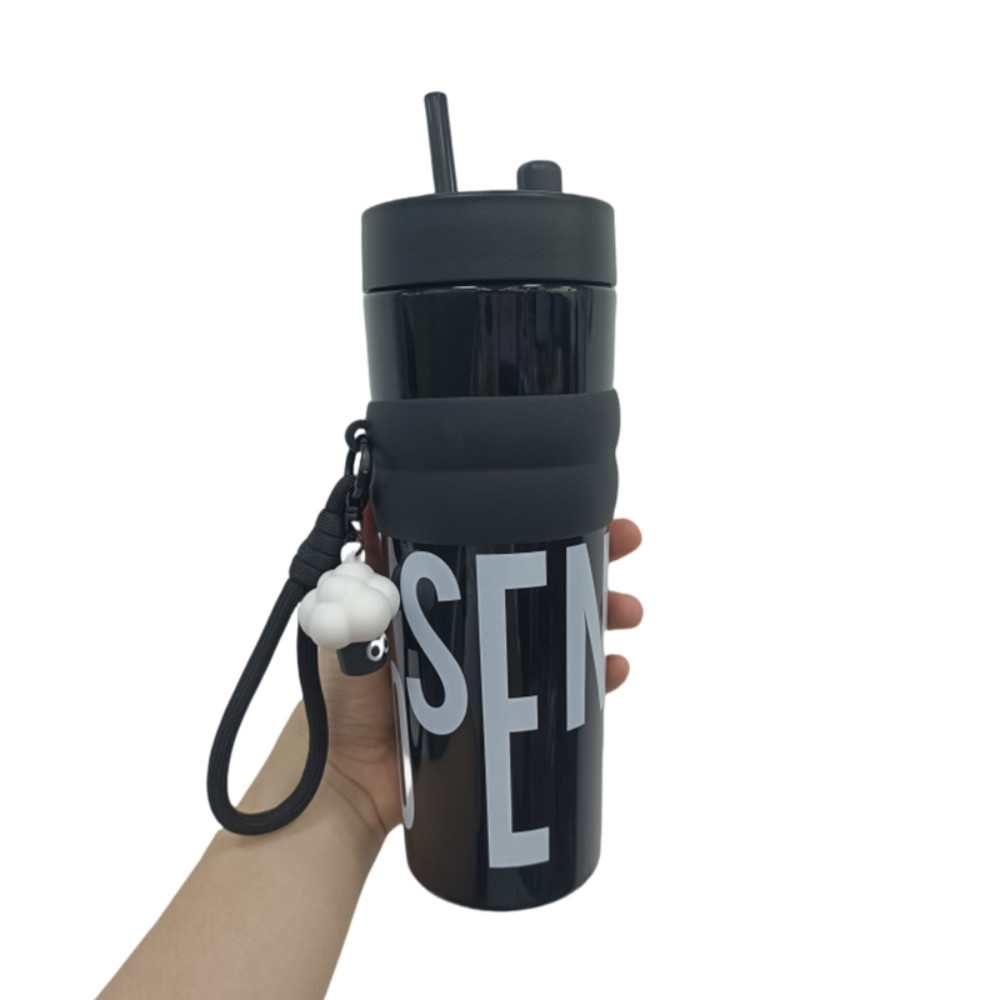 【Free gift / COD】900ML Sport Large Capacity Plastic Cup Portable Straw Cup Dopamine Color Water Cup — view 8