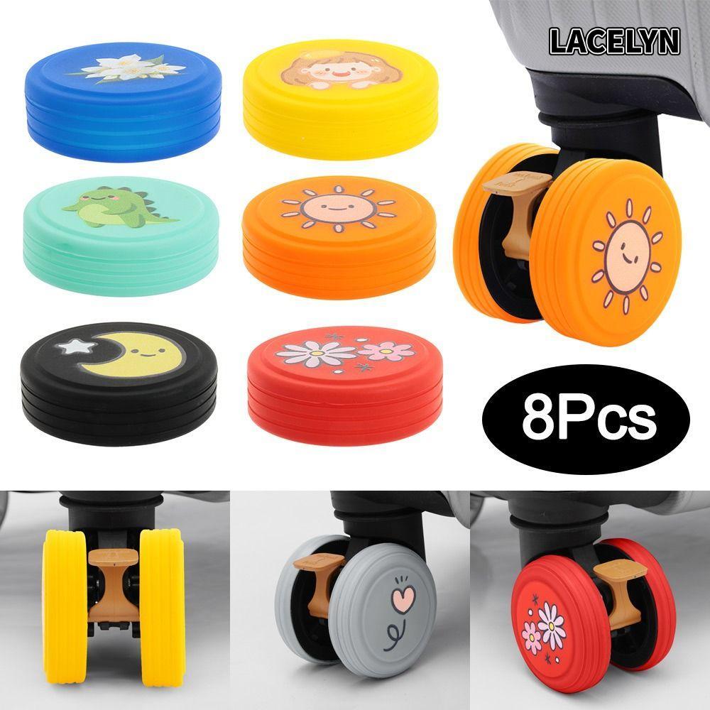 LACELYN Luggage Wheels Protector Cover, Silicone Reduce Noise Suitcases Wheel Protection Rings, Reduce Wheel Wear Anti-slip Shock Absorption Trolley Box Casters Cover