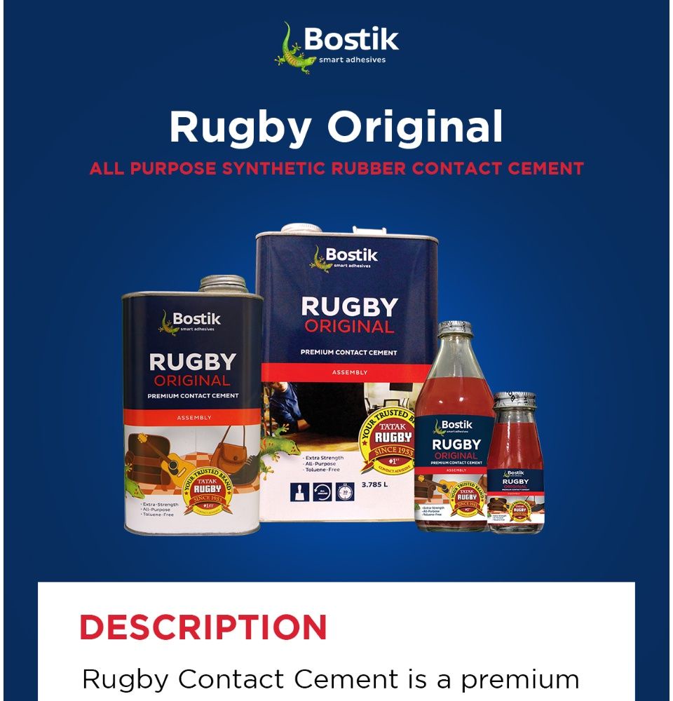 Bostik Rugby Original Contact Cement Adhesive (1 Liter) Shopee