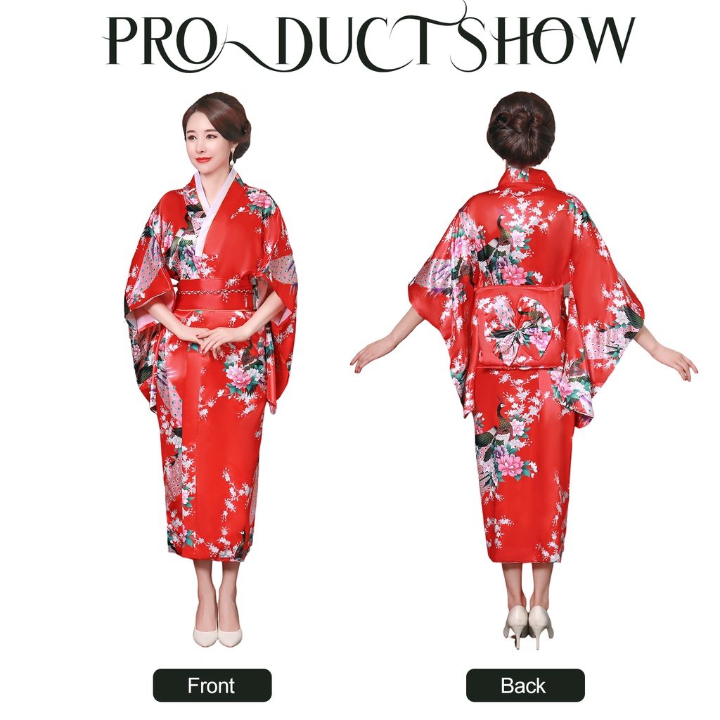 FAPH Kimono pajamas Peacock print Halloween kimono cosplay Beauty salon