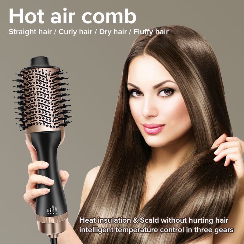 Ubeator Hot Air Brush Comb Dryer Hair Curler Hot Cool Air Curling Iron