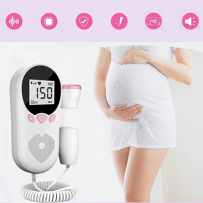 Yunos Fetal Doppler Baby Heart Monitor Device Medical LCD Screen Heart