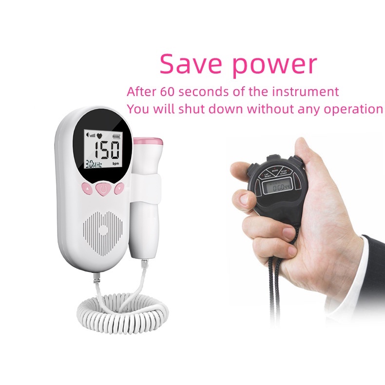 Yunos Fetal Doppler Baby Heart Monitor Device Medical LCD Screen Heart