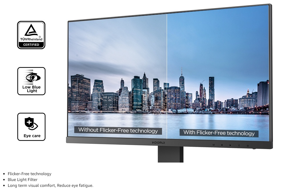 KOORUI 27N1 27Inch FHD Monitor, Computer Monitors Full HD(1920 x 1080p) IPS Display 75Hz, HDMI