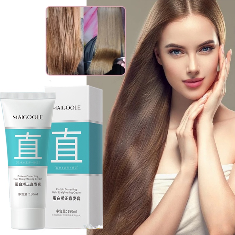 180ml MAIGOOLE Hair Straightening Cream Protein Correcting Hair Cream  Replenish Hair Nutrition And Moisture Soften | Shopee Philippines
