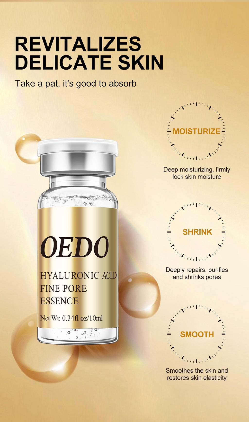 OEDO Shrink Pores Serum Hyaluronic Acid liquid Moisturizing Face Serum