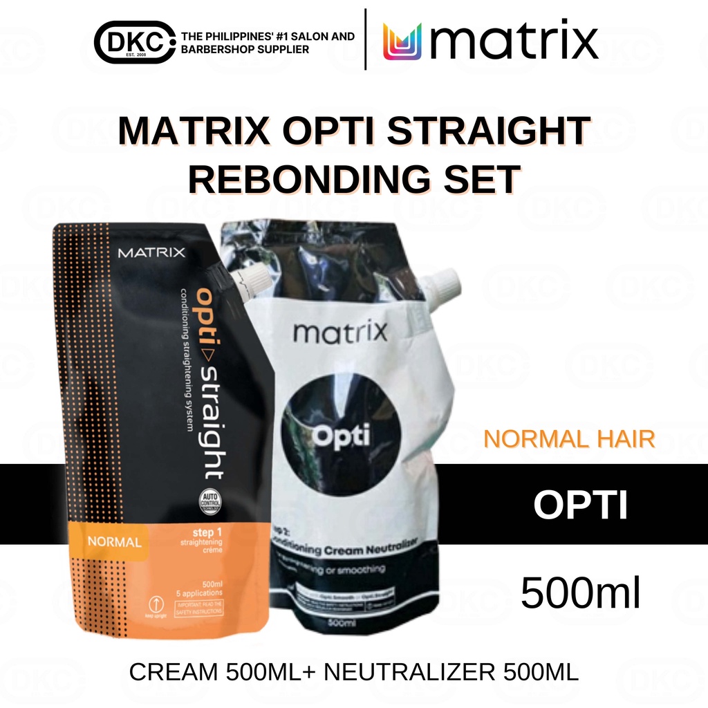 With freebie ] Matrix Opti Straight Rebond Set For Normal Hair (500ml  each), Hair Rebonding | Shopee Philippines