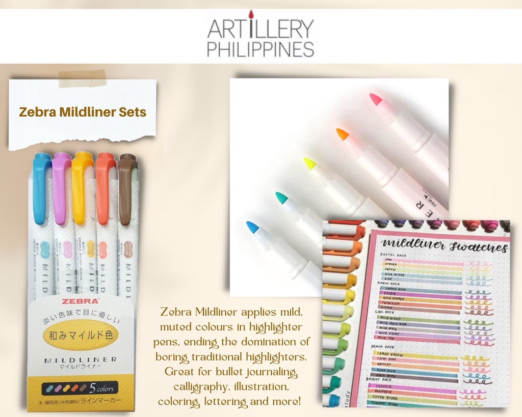 Zebra Mildliner Sets DualEnded Highlighter Sets of 5 Shopee Philippines