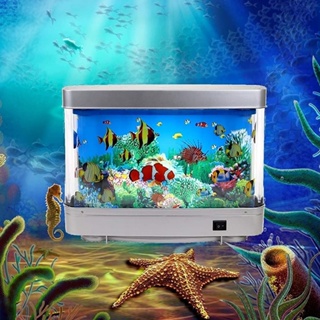 Led Fish Tank Lamp Landscape Lamp Living Room Decoration Imitation Aquarium Landscape Underwater World With Switch Seven Color