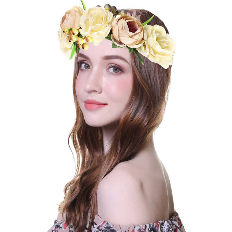 Huyot Kasal Maralit Hairbands Kababaihan Seaside Travel Holiday Fashion Mas Maraming Crown Ribbon