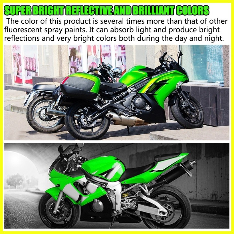 100x Super fluorescent green yellow spray paint glossy neon glow paint for car Bike