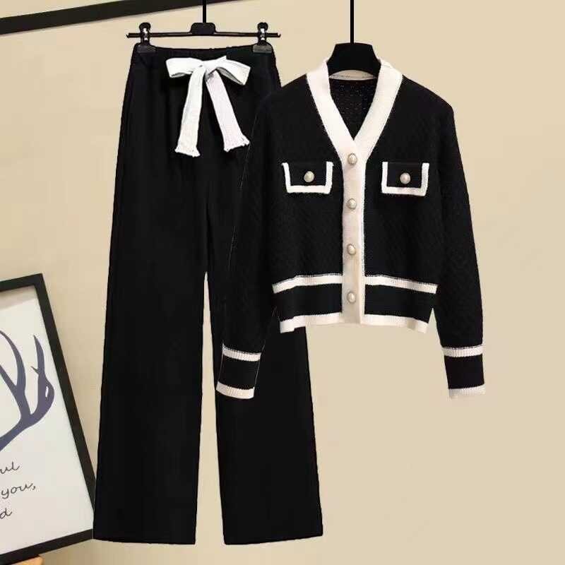 2023 Autumn/Winter Set Women’s New Trendy Women’s Clothing Small Fragrant Style Sweater High Waist