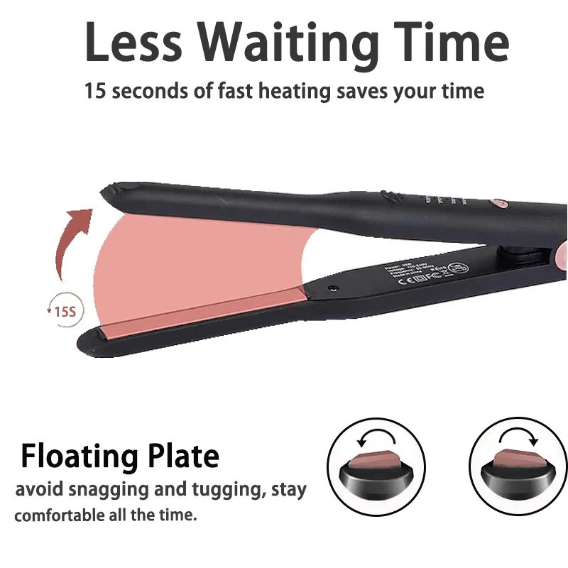 Straightener for Short Hair Protable Mini and Curler Thin Titanium Edge Flat Iron 3/10 inch