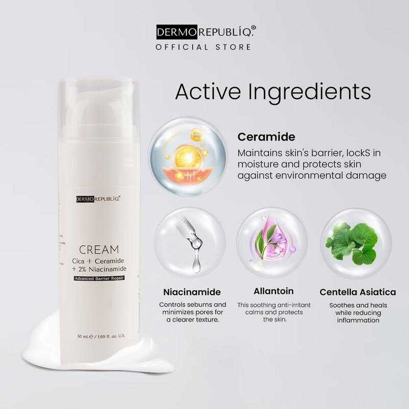 Dermorepubliq Cica + Ceramide 2% Niacinamide Intensive Barrier Repair Cream - 50G 793 Cpp - Image 4