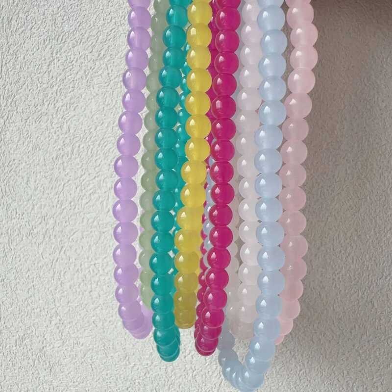 Korean COD Fashion Summer Colorful Glass Bead Choker Necklace For Women Trend Sweet Aesthetic Y2k C - Image 3