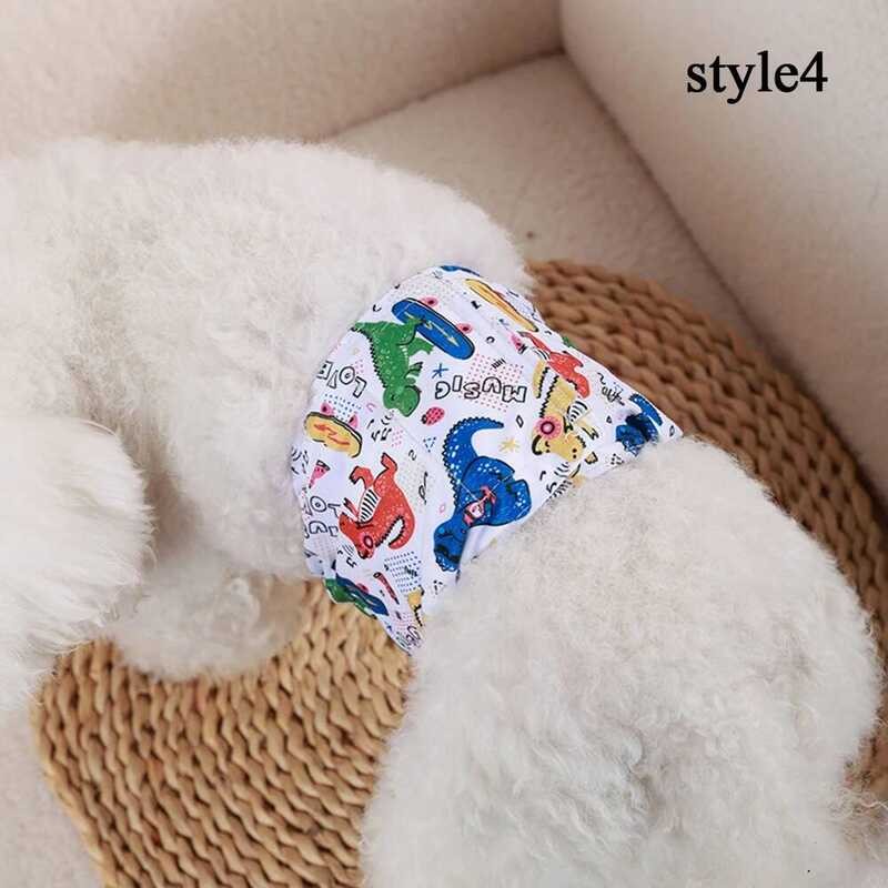 Male COD Dog Puppy Cartoon Reusable Nappy Diapers Pet Belly Wrap Band Cotton Diaper Adjustable Sani