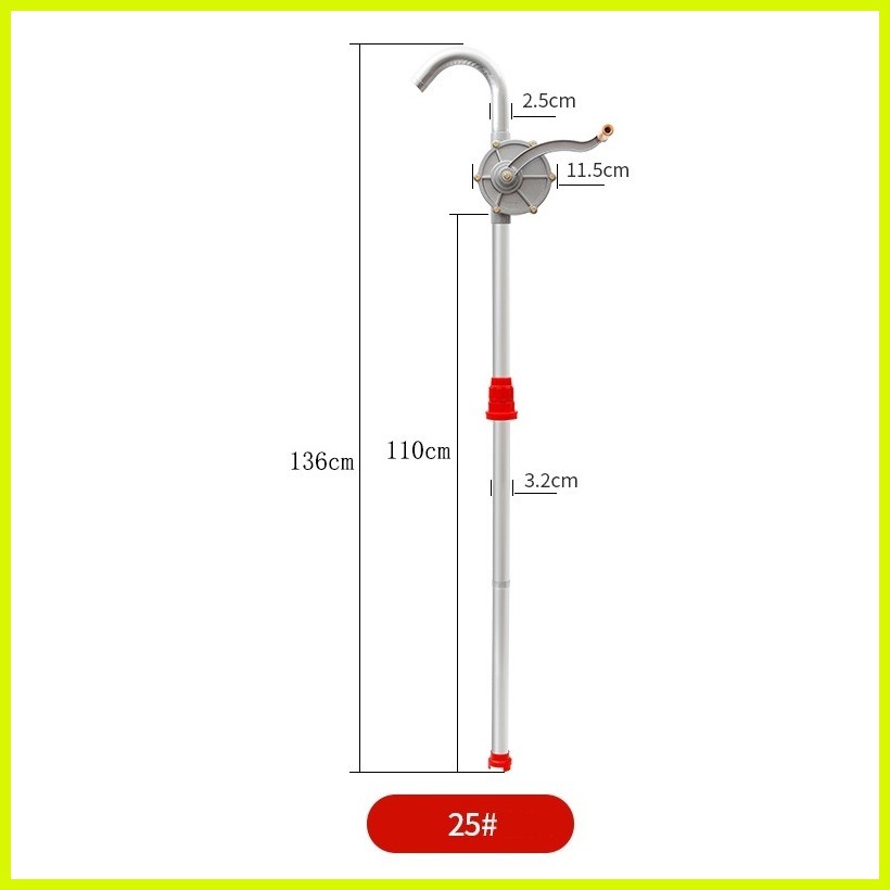 [Spot] Diesel pump rotary hand drum barrel siphon self-priming pump fuel diesel oil hand pump
