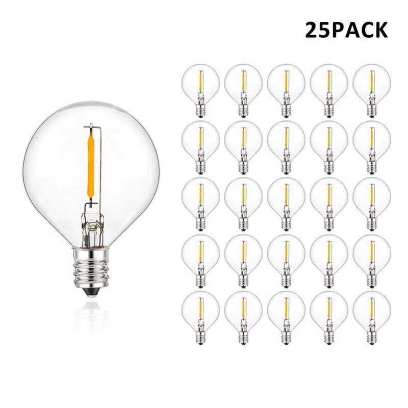 Ed8c 25Pcs Vintage G40 LED Replacement Light Bulbs 1W E12 Socket 220V 110V Warm White 2200K Cle - Image 3