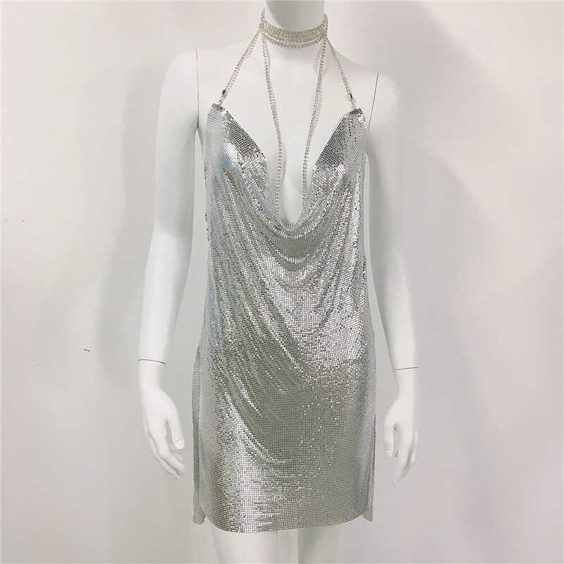 2024 In Vogue Women’s Metallic Glitter Dress Sexy Sweet and Spicy Style Dress Water